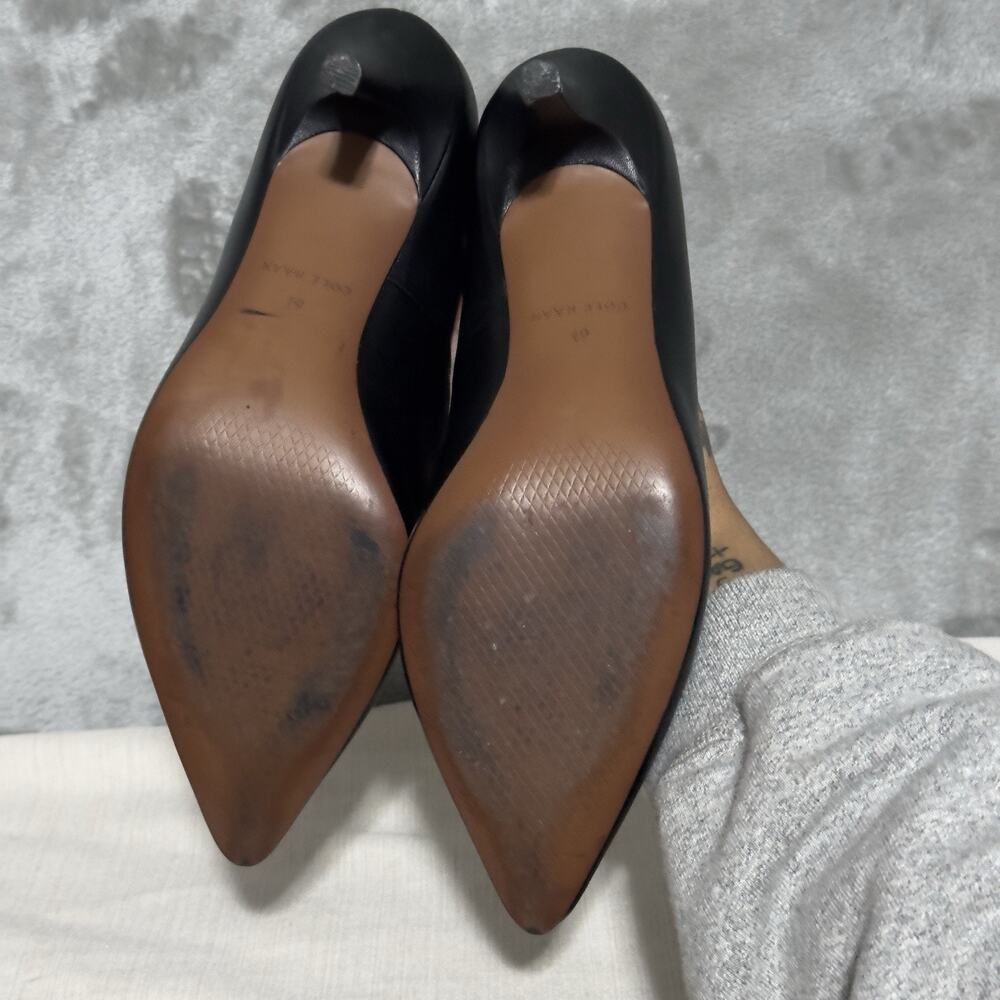 Cole Haan Womens Go To Park Pumps Size 6.5B Black Leather Pointed Toe Slip On - Picture 5 of 9